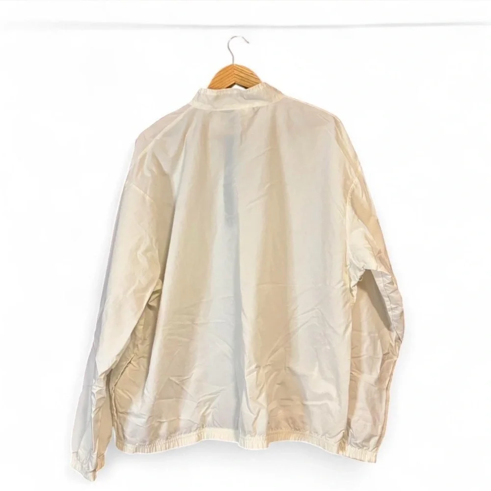 Vintage Surf Style Pullover Windbreaker Jacket OS XXL White FLAW - Picture 2 of 7